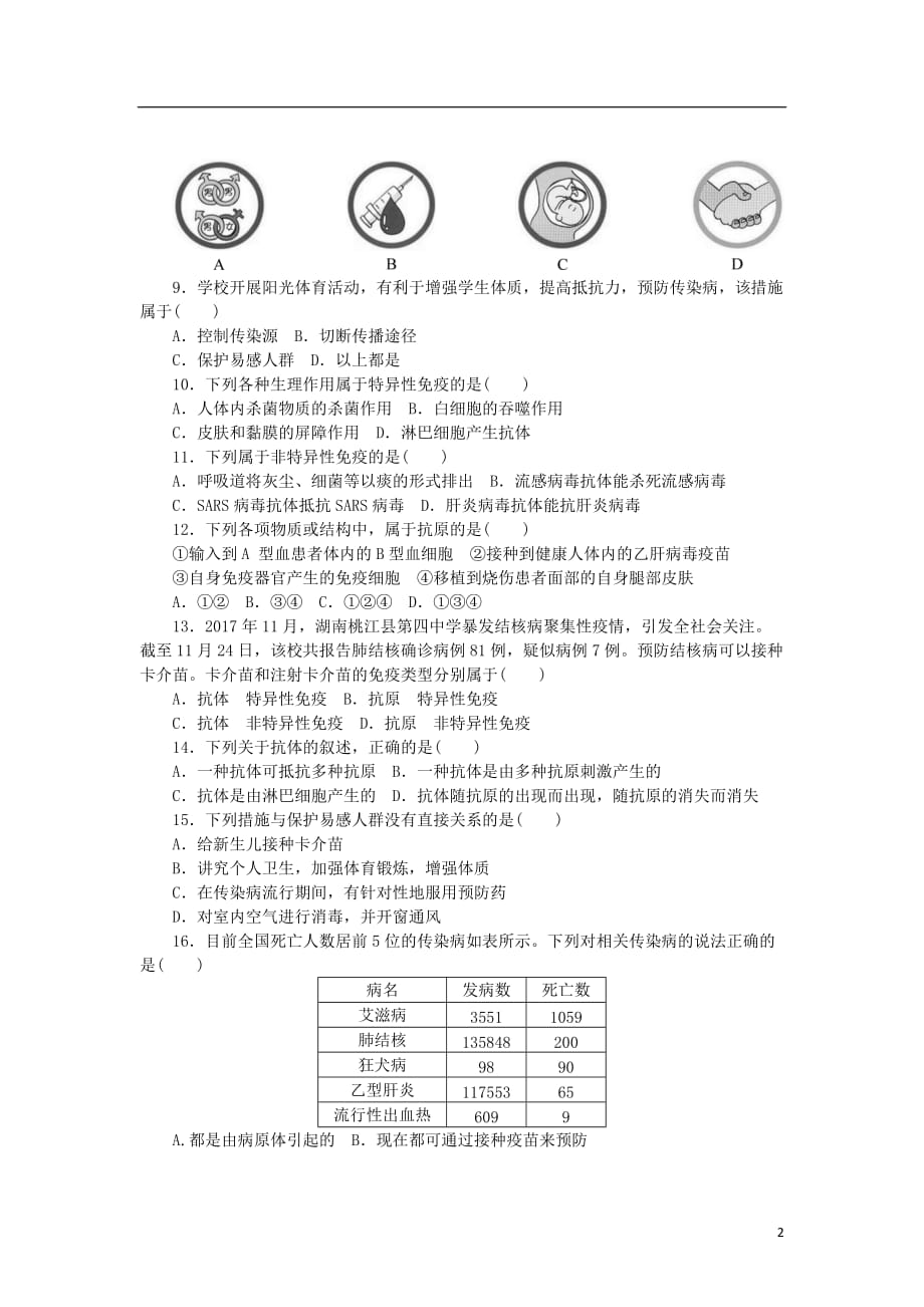 学七级生物下册第13、14章检查卷（新版）北师大版_第2页