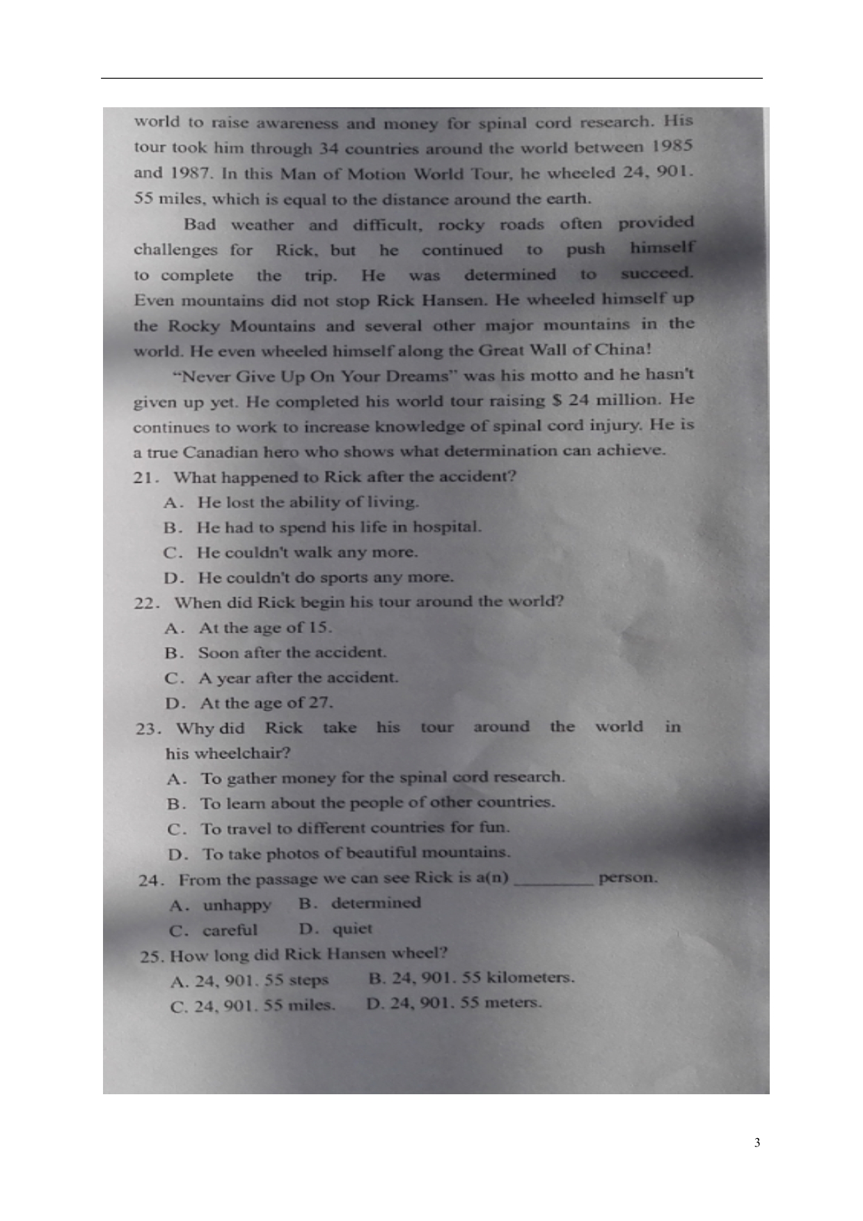 宁夏高一英语上学期第三次月考试题（扫描版无答案）_第3页