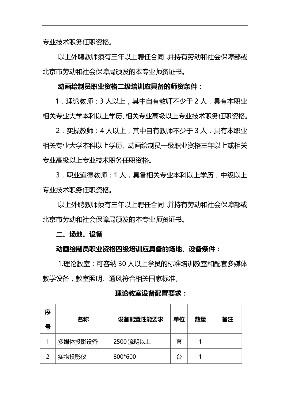 2020（培训体系）2020年北京市民办职业技能培训学校动画绘制员培训设置标准(试_第2页