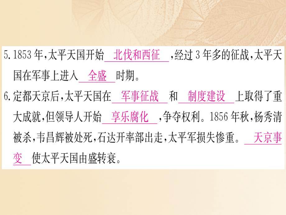 2017秋八年级历史上册 第1单元 中国开始沦为半殖民地半封建社会 3 太平天国运动习题课件 新人教版_第3页