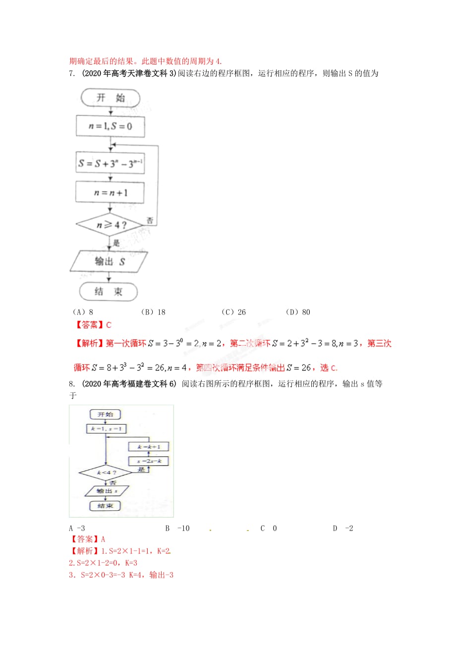 2020年高考数学 15 算法框图试题解析 教师版 文（通用）_第4页