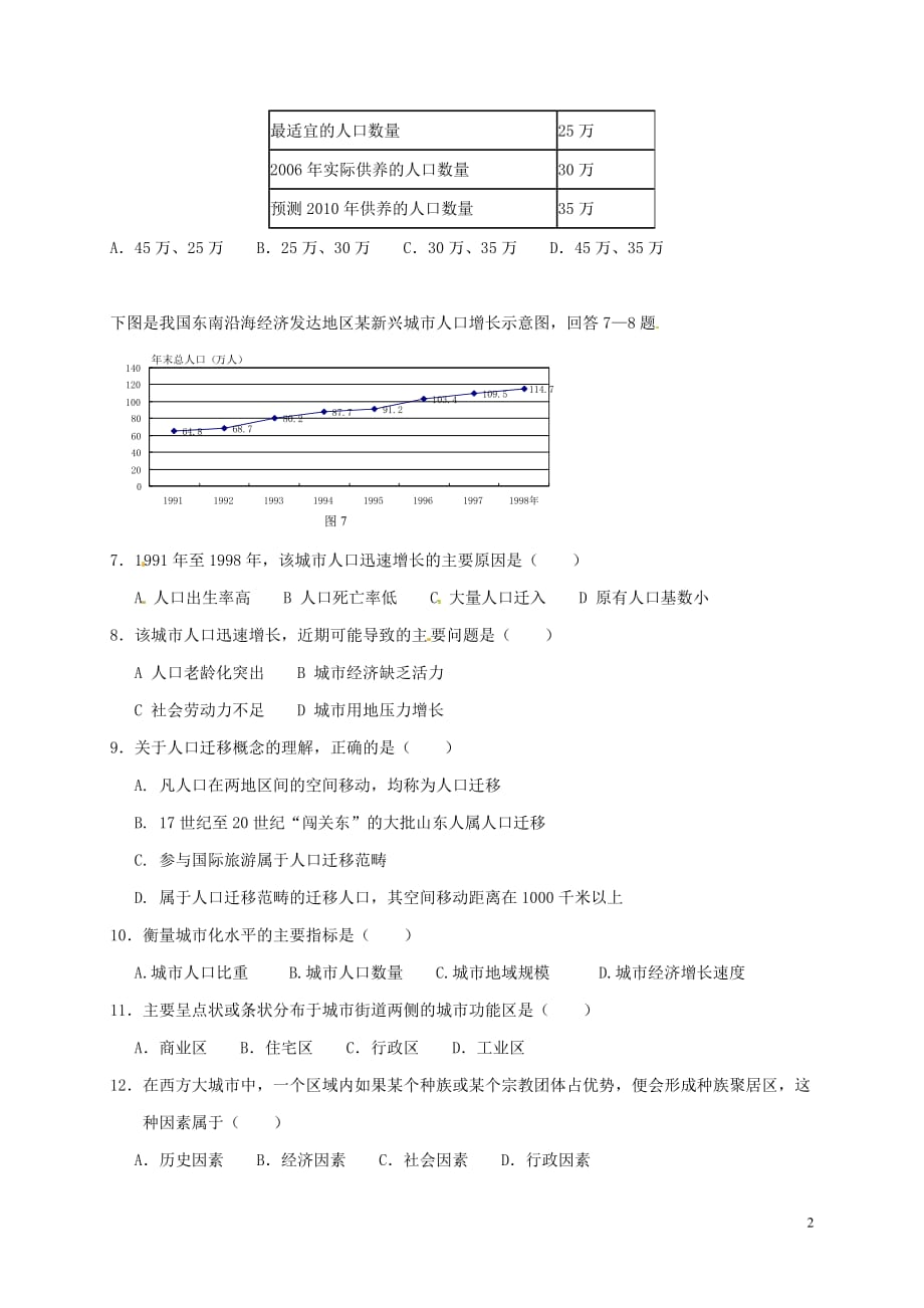 山东省深泉学院高一地理下学期期中试题_第2页