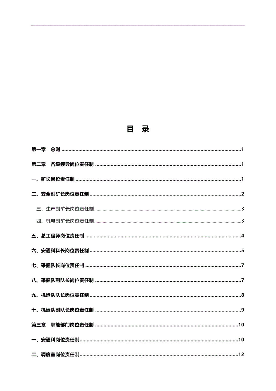 2020（岗位职责）2020年某煤矿公司岗位责任制大全_第1页