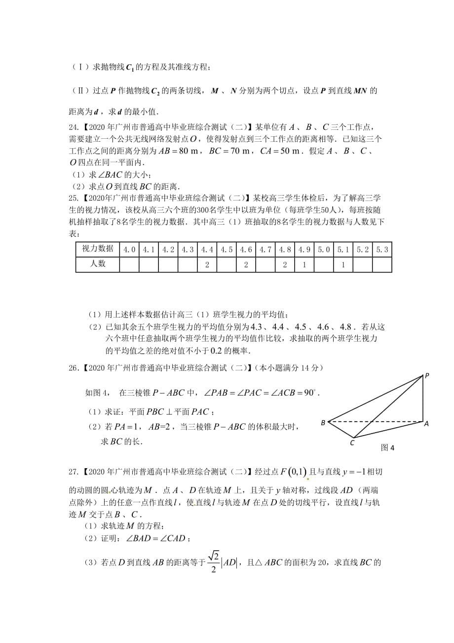 2020年高考数学 最后冲刺五变一浓缩精华卷 第三期（文）（学生版）（通用）_第5页