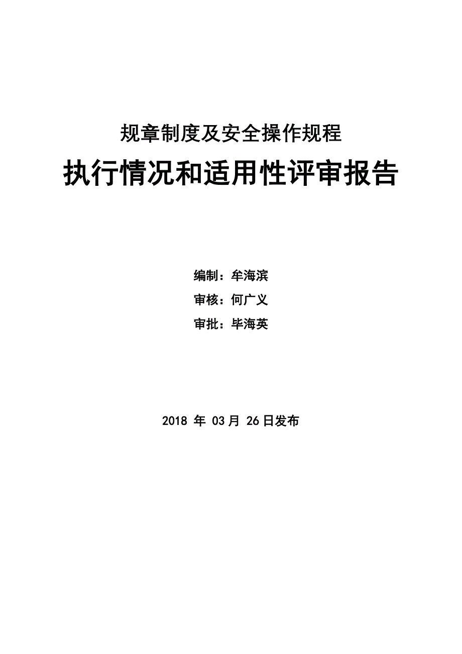 安全管理制度执行情况和适用性评审报告.doc_第1页