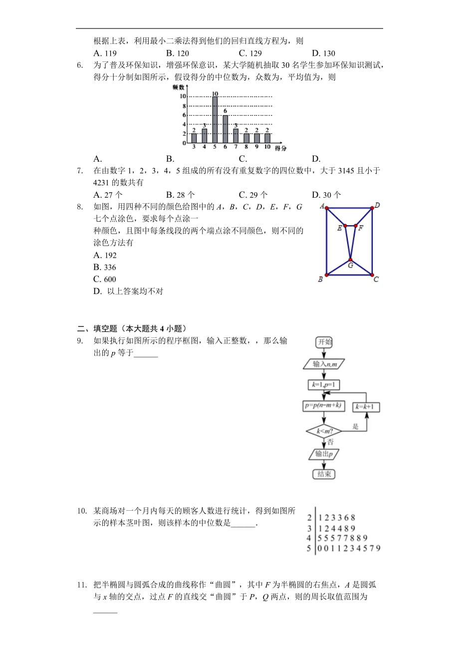 成都七中2019-2020学年高二上学期10月月考数学（文）试题 Word版含解析_第2页