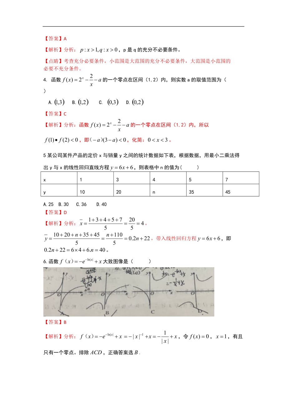 成都市成都七中万达学校2020届高三上学期第一次月考数学（文）试题 Word版含解析_第2页