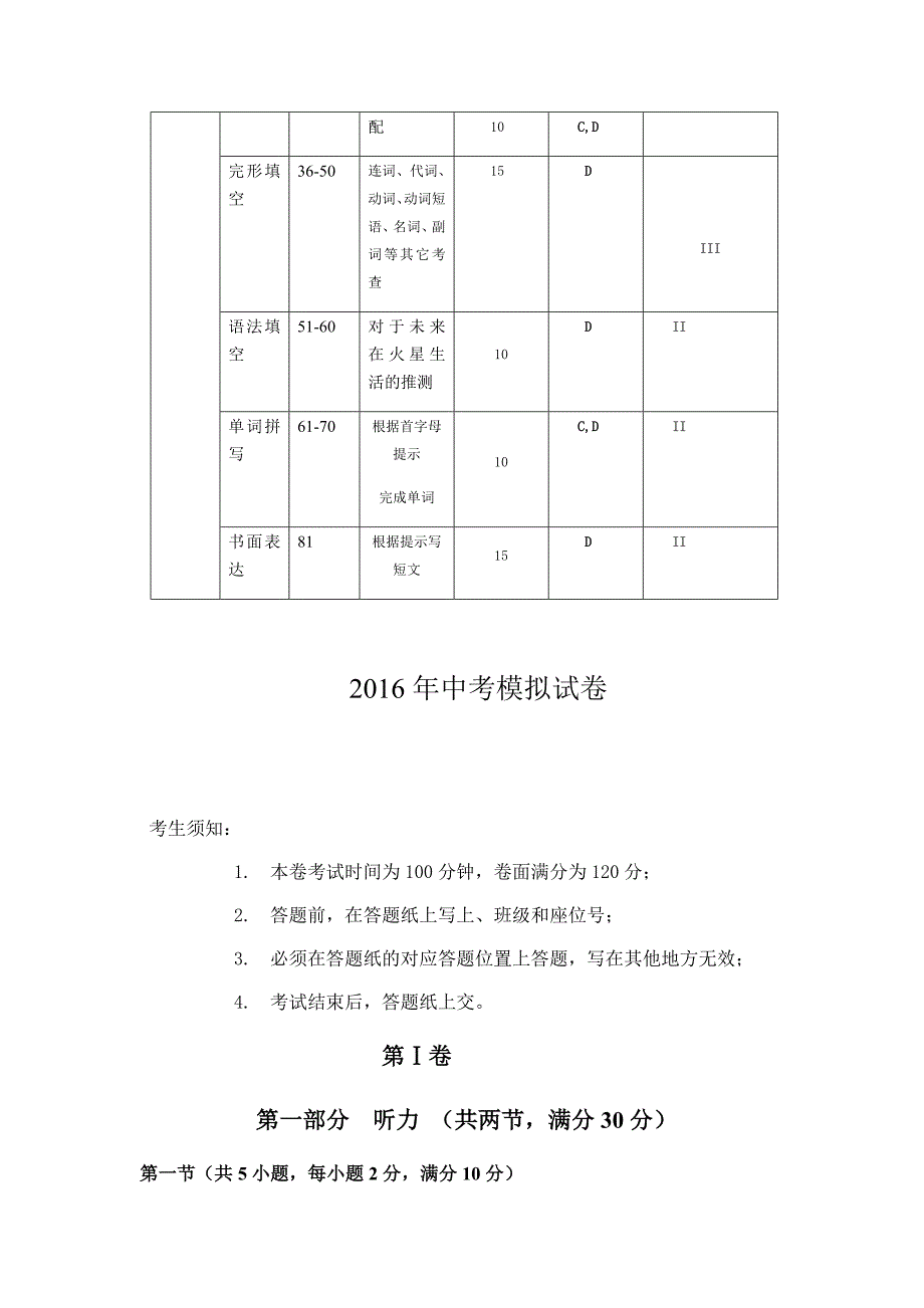 2017杭州市中考英语模拟卷3_第2页