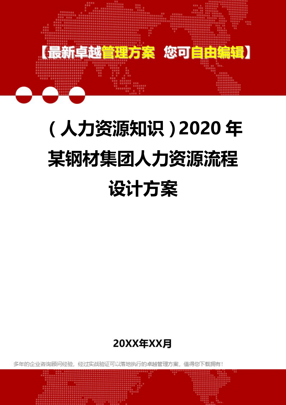 （人力资源知识）2020年某钢材集团人力资源流程设计方案__第1页