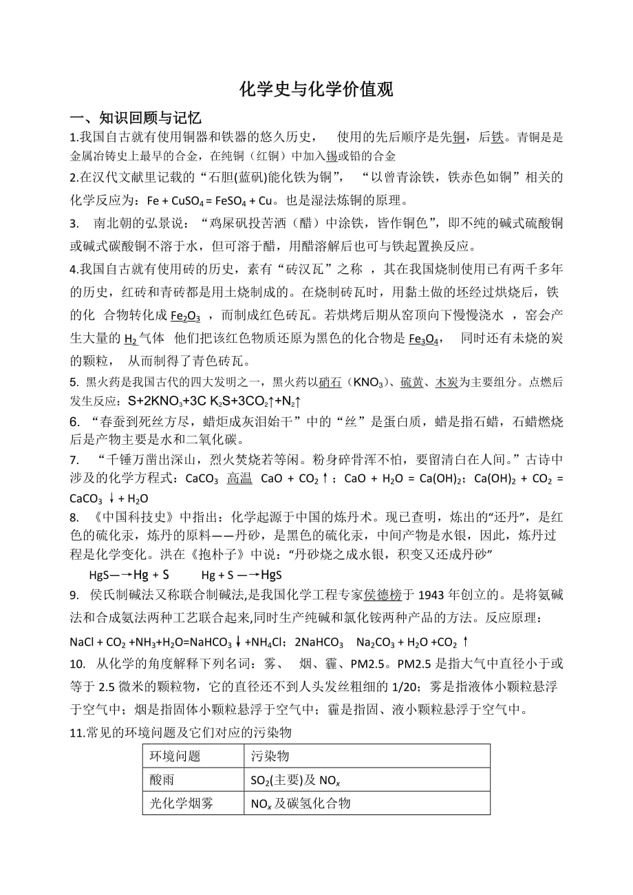 高三复习_化学史与化学价值观化学与生活_第1页