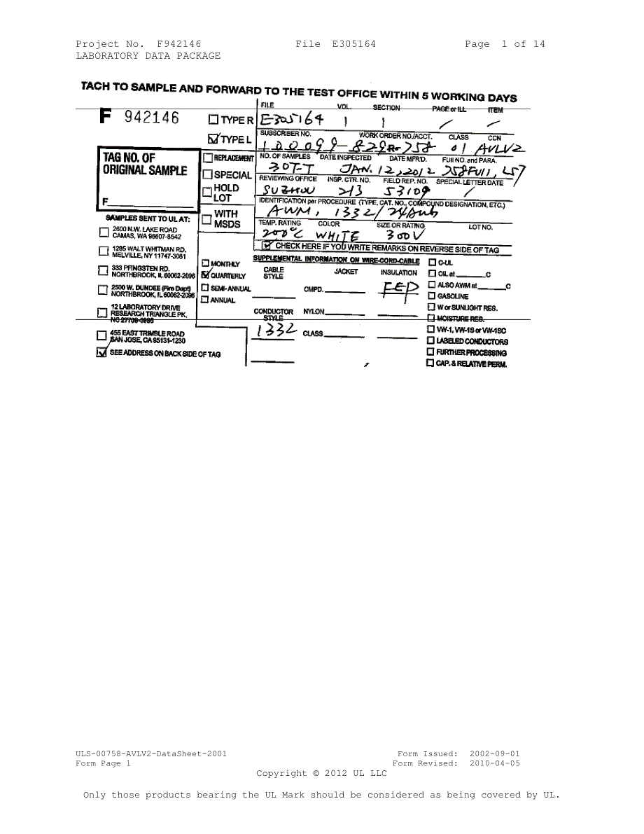 UL1332电器性能报告.pdf_第1页