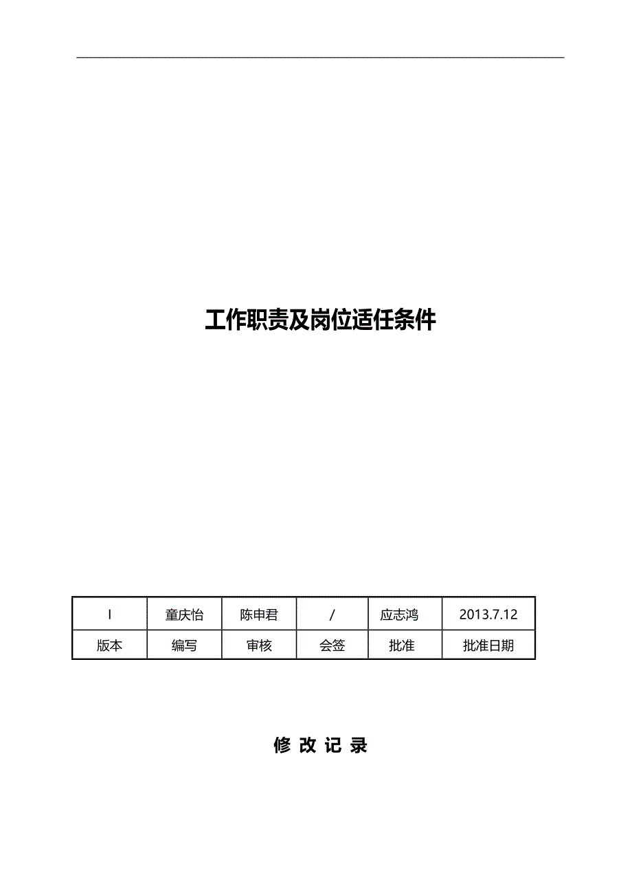 2020（岗位职责）2020年某物资公司工作职责及岗位适任条件概述_第1页