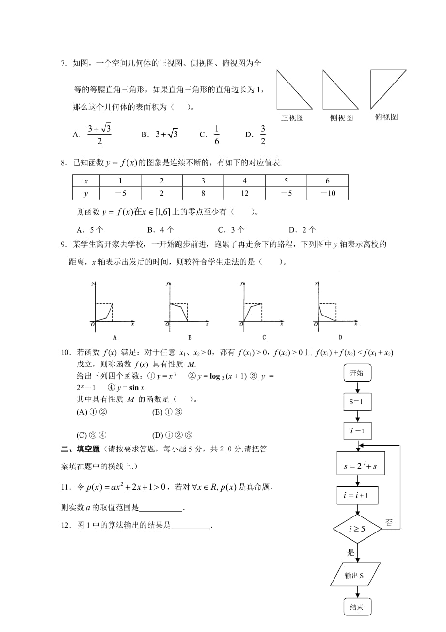 广东省廉江市2020届高三文科数学检测试题2020.9（通用）_第2页