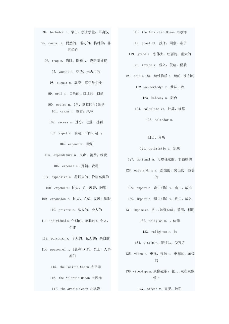 大学英语四级7个高频词汇(全_第3页