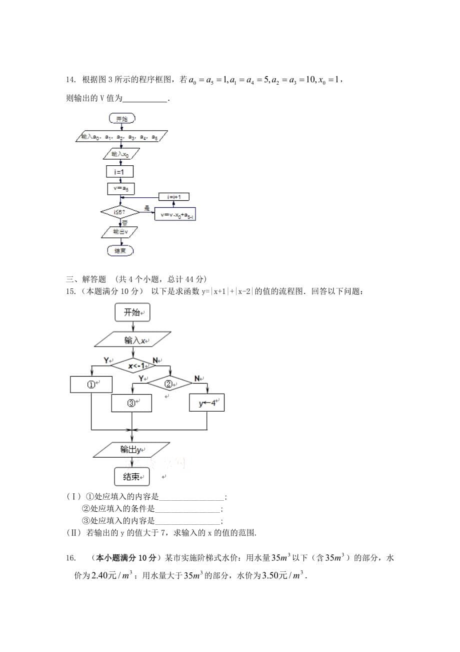 天津市2020届高三数学 30算法及程序框图单元测试 新人教A版（通用）_第5页