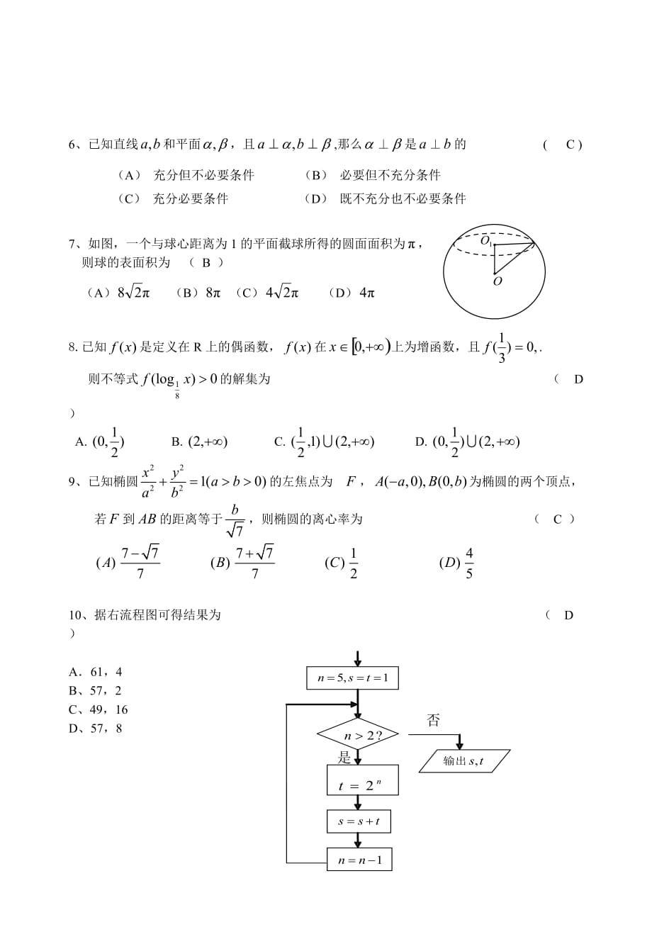 广东省中山市2020届高三数学文科模拟考试卷（通用）_第2页