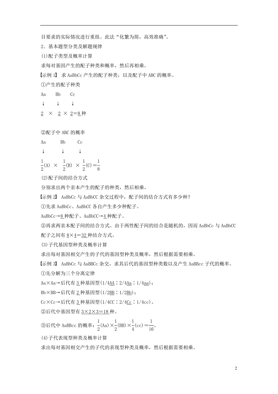 高中生物第一章孟德尔定律第二节自由组合定律（Ⅱ）教学案浙科必修2_第2页