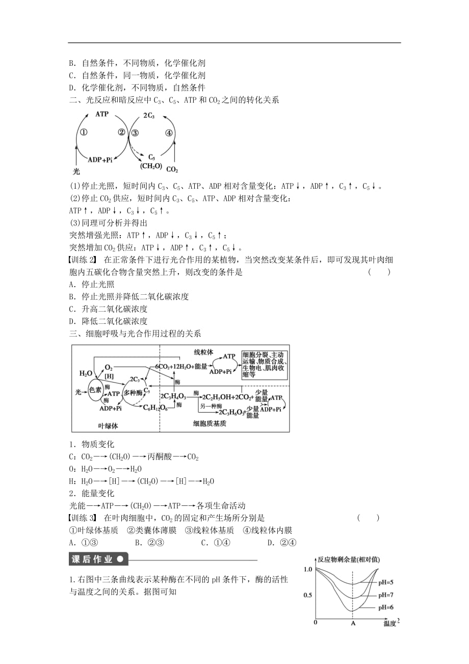 高中生物第五章细胞的能量供应和利用第25课时章末复习新人教版必修1_第2页