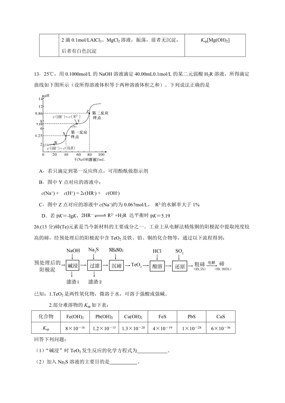 四川省攀枝花市西区第十二中学校2020届高三第三次统一考试化学试卷_第3页