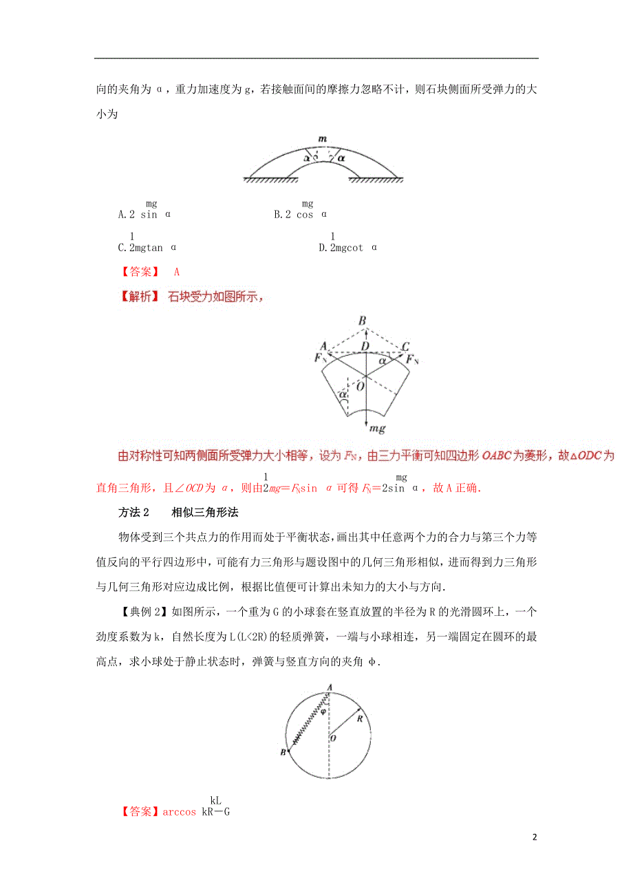 高一物理力学专题提升专题03处理平衡问题的常用方法_第2页