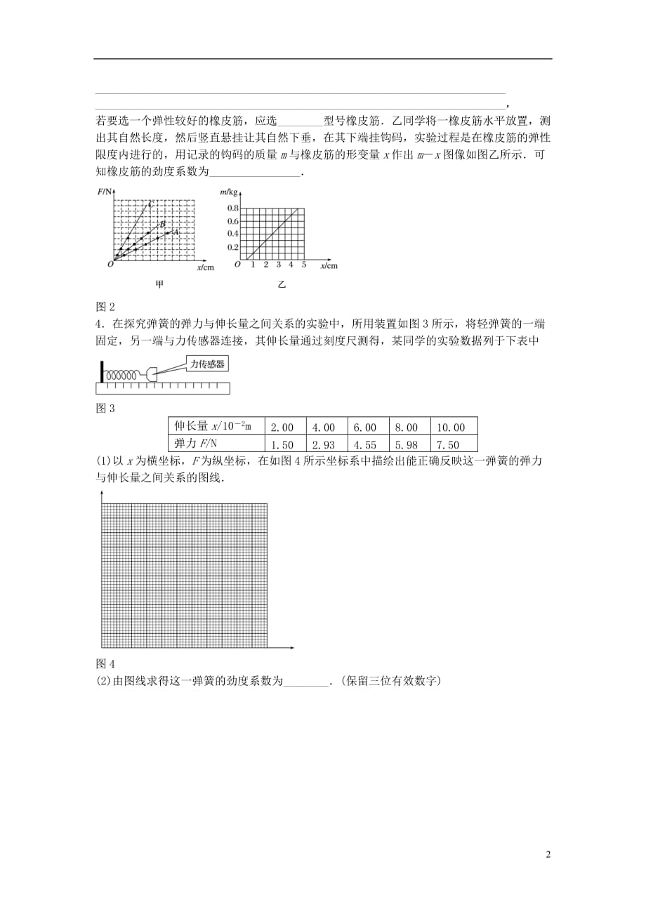 高考物理一轮复习第二章微专题13实验探究弹力和弹簧伸长的关系_第2页