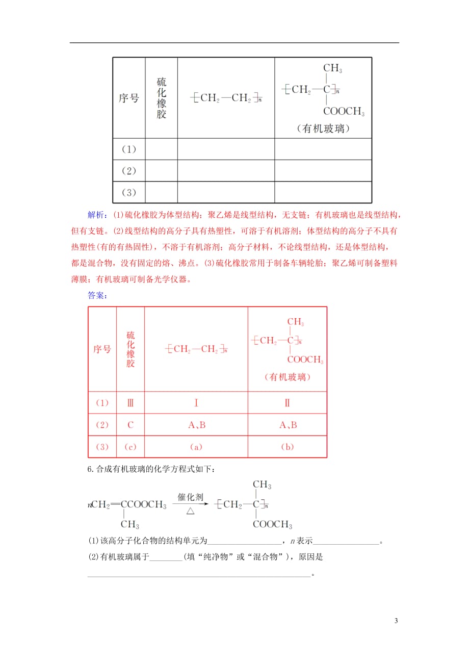 高中化学第3章重要的有机化合物第4节塑料橡胶纤维检测鲁科必修2_第3页