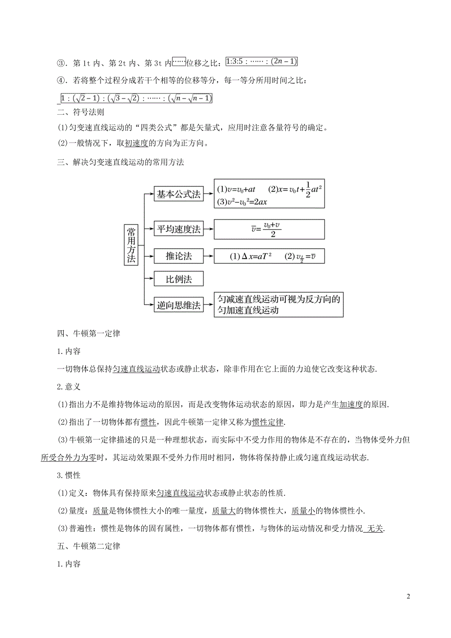 高考物理二轮复习专题02牛顿运动定律与直线运动学案_第2页