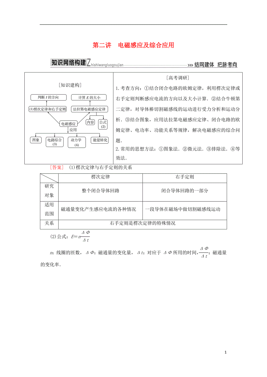 高考物理二轮复习板块一专题突破复习专题四电路与电磁感应第二讲电磁感应及综合应用学案_第1页