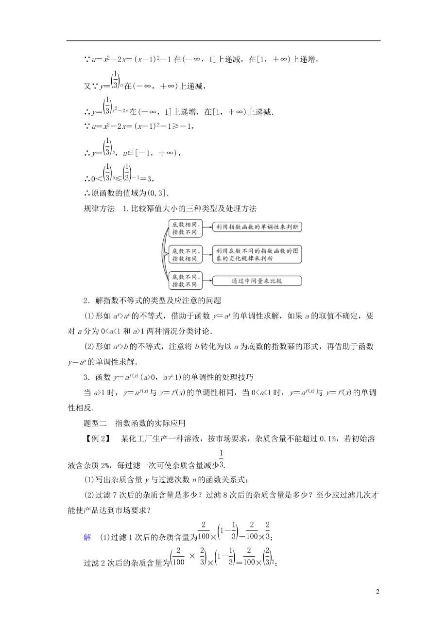 高中数学第二章基本初等函数（Ⅰ）2.1.2第2课时指数函数及其性质的应用学案新人教A版必修1_第2页