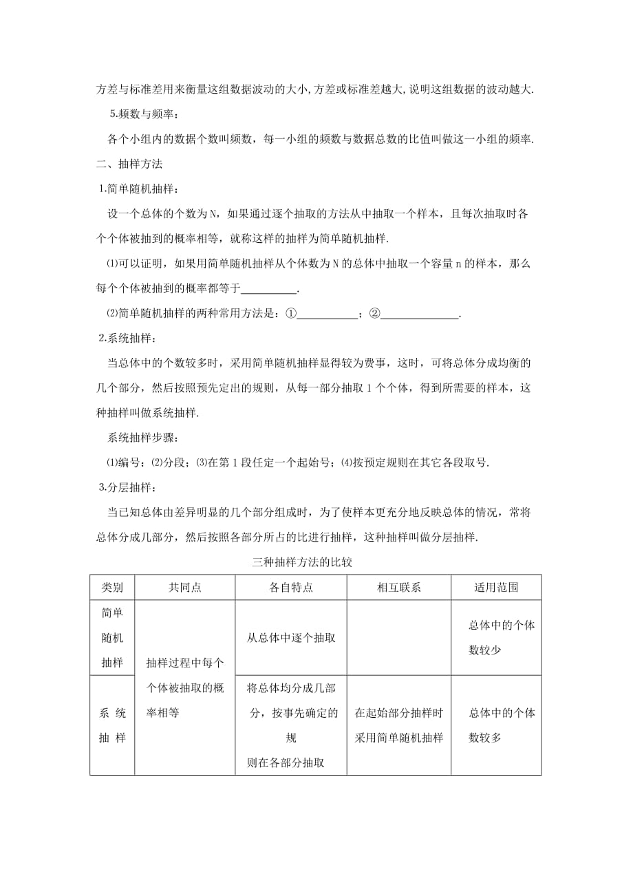 江苏省姜堰市溱潼中学2020届高三数学基础知识梳理 第10章 统计与导数（通用）_第2页