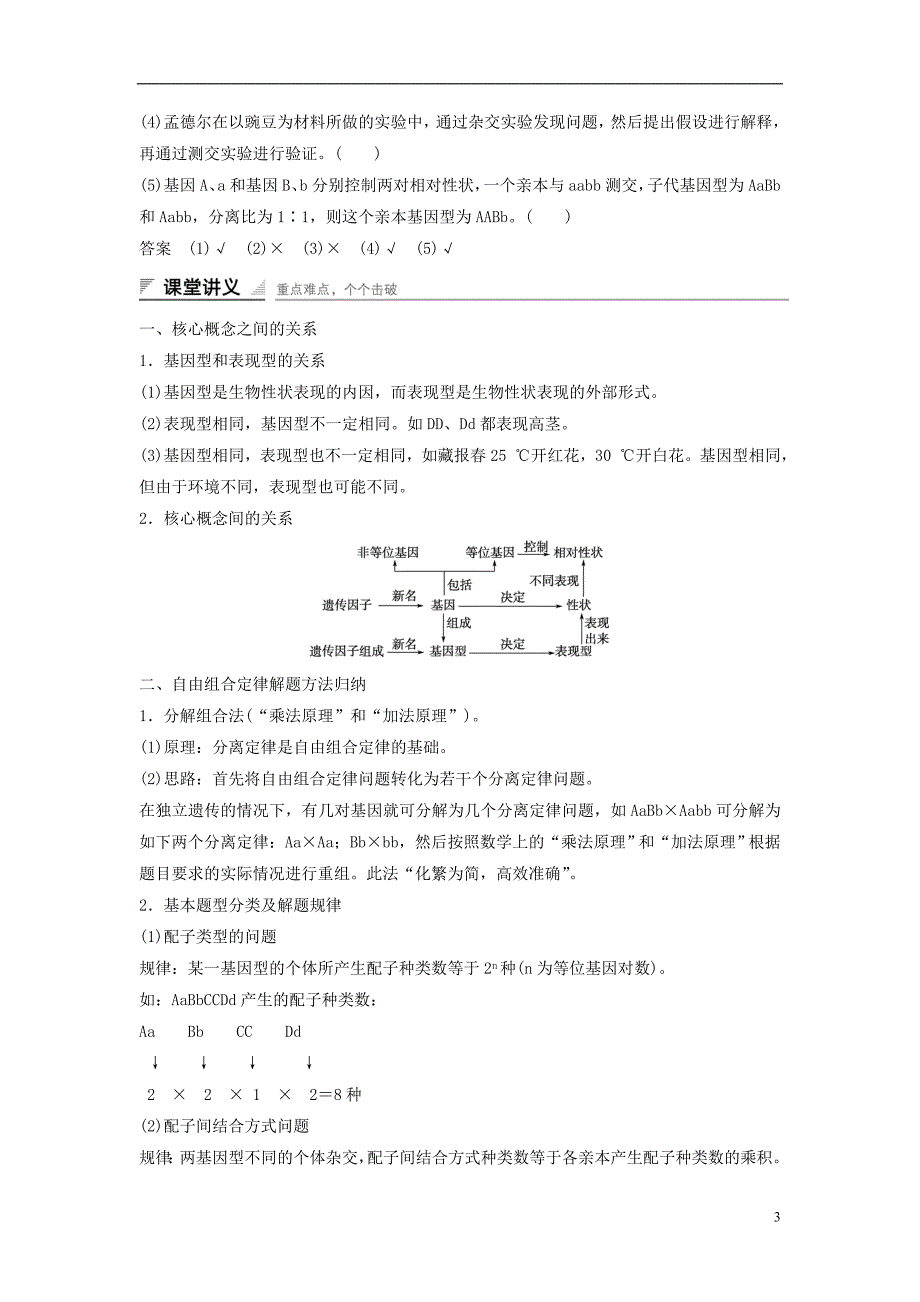 高中生物第1章第2节孟德尔的豌豆杂交实验（二）课时作业2新人教版必修2_第3页