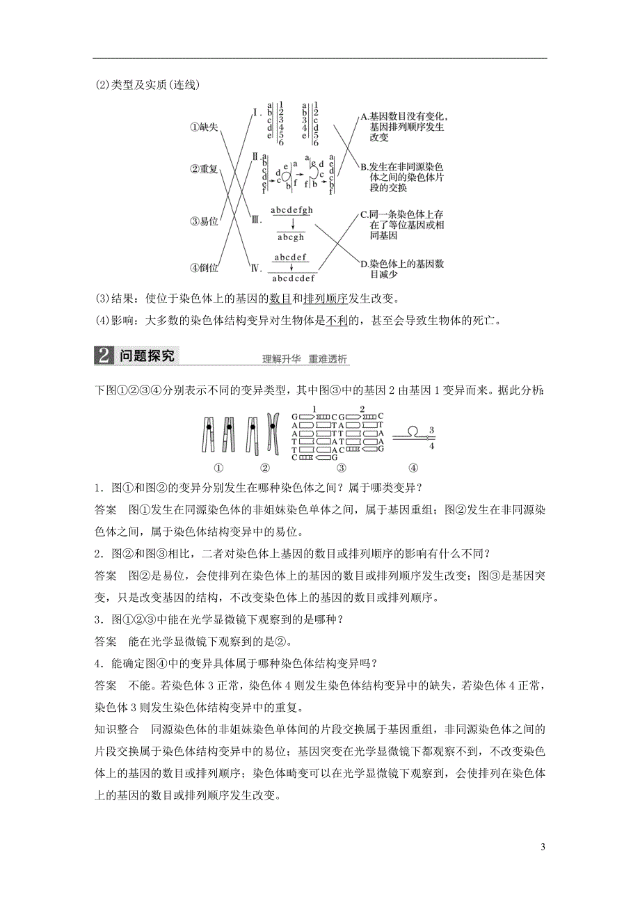 高中生物第四章生物的变异第一节生物变异的来源第2课时教学案浙科必修2_第3页