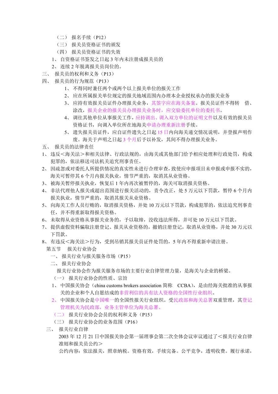 （报关与海关管理）报关考试辅导学习笔记_第5页