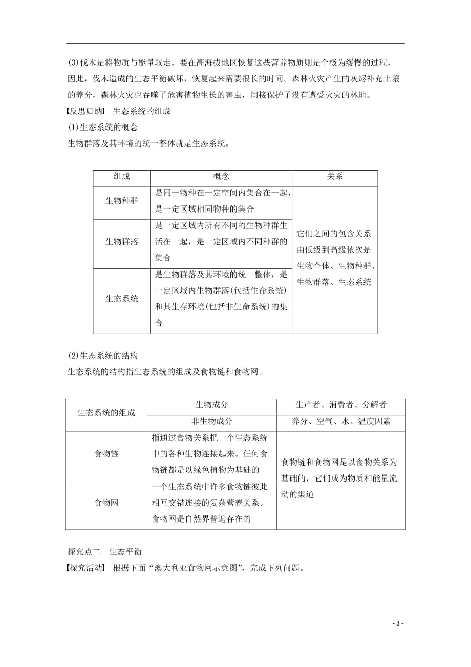 高中地理第三章生态环境保护第一节生态系统与生态平衡同步备课教学案湘教选修6_第3页