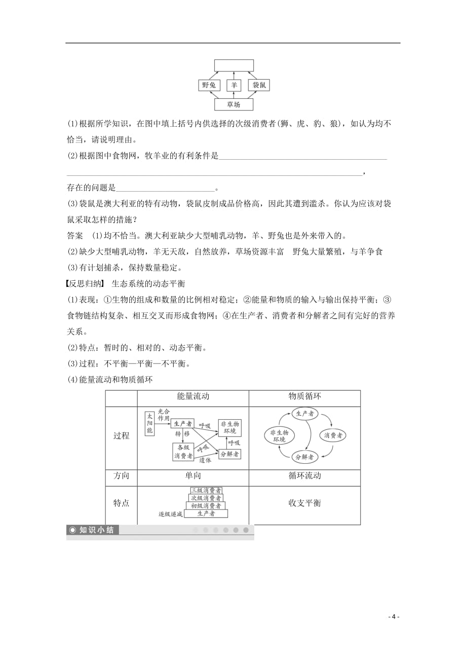 高中地理第三章生态环境保护第一节生态系统与生态平衡同步备课教学案湘教选修6_第4页