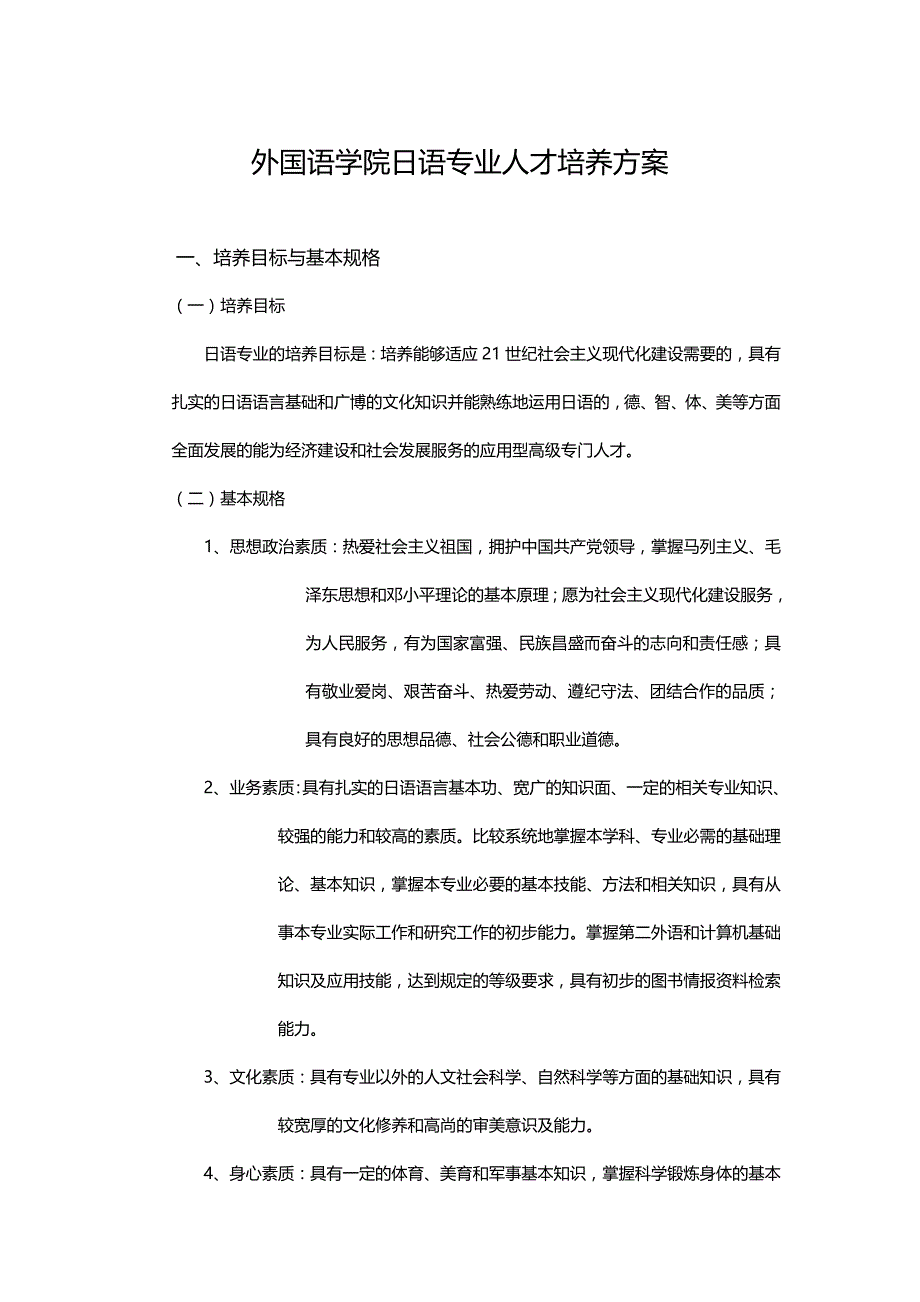 （员工管理）外国语学院日语专业人才培养方案__第2页