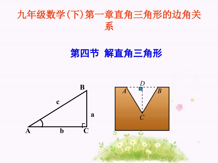 北师大版九年级数学下册课件第一章第四节解直角三角形_第1页