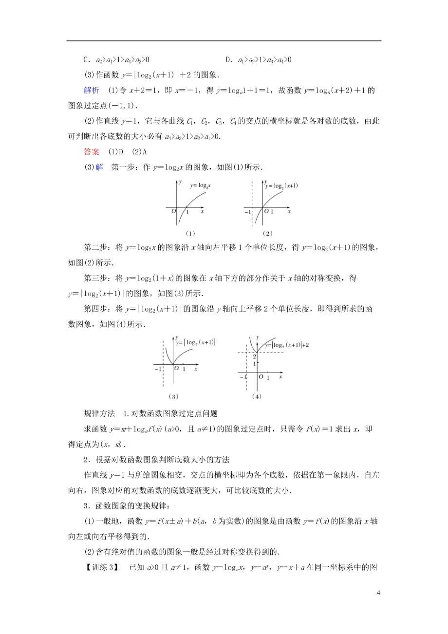 高中数学第二章基本初等函数（Ⅰ）2.2.2第1课时对数函数的图象及性质学案新人教A版必修1_第4页