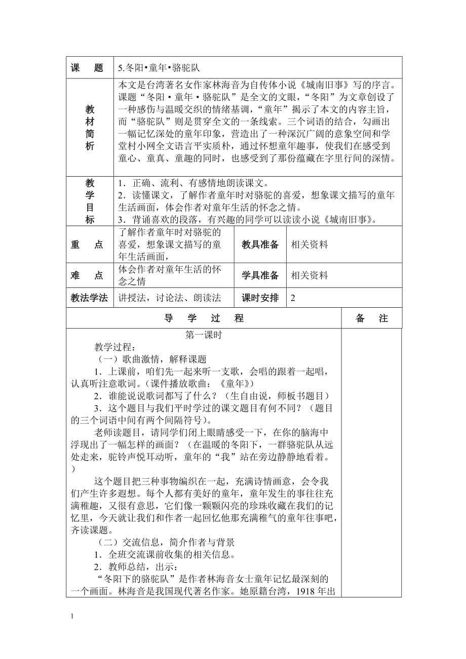 5.冬阳童年骆驼队研究报告_第1页