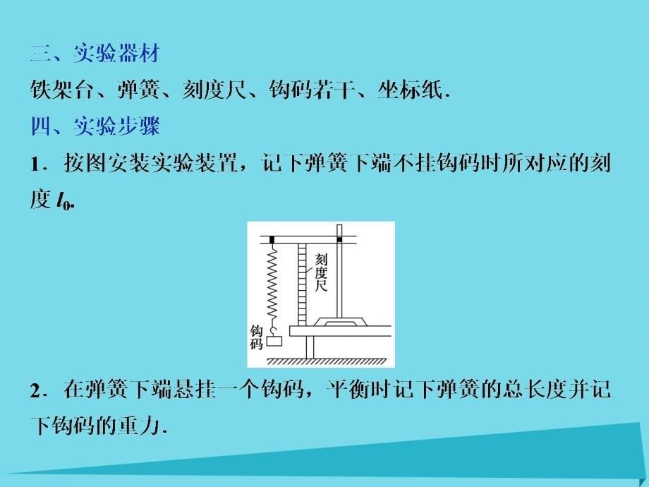 优化方案2017高中物理 第四章 相互作用 实验 探究弹簧伸长量与弹力的关系课件 鲁科版必修1_第5页