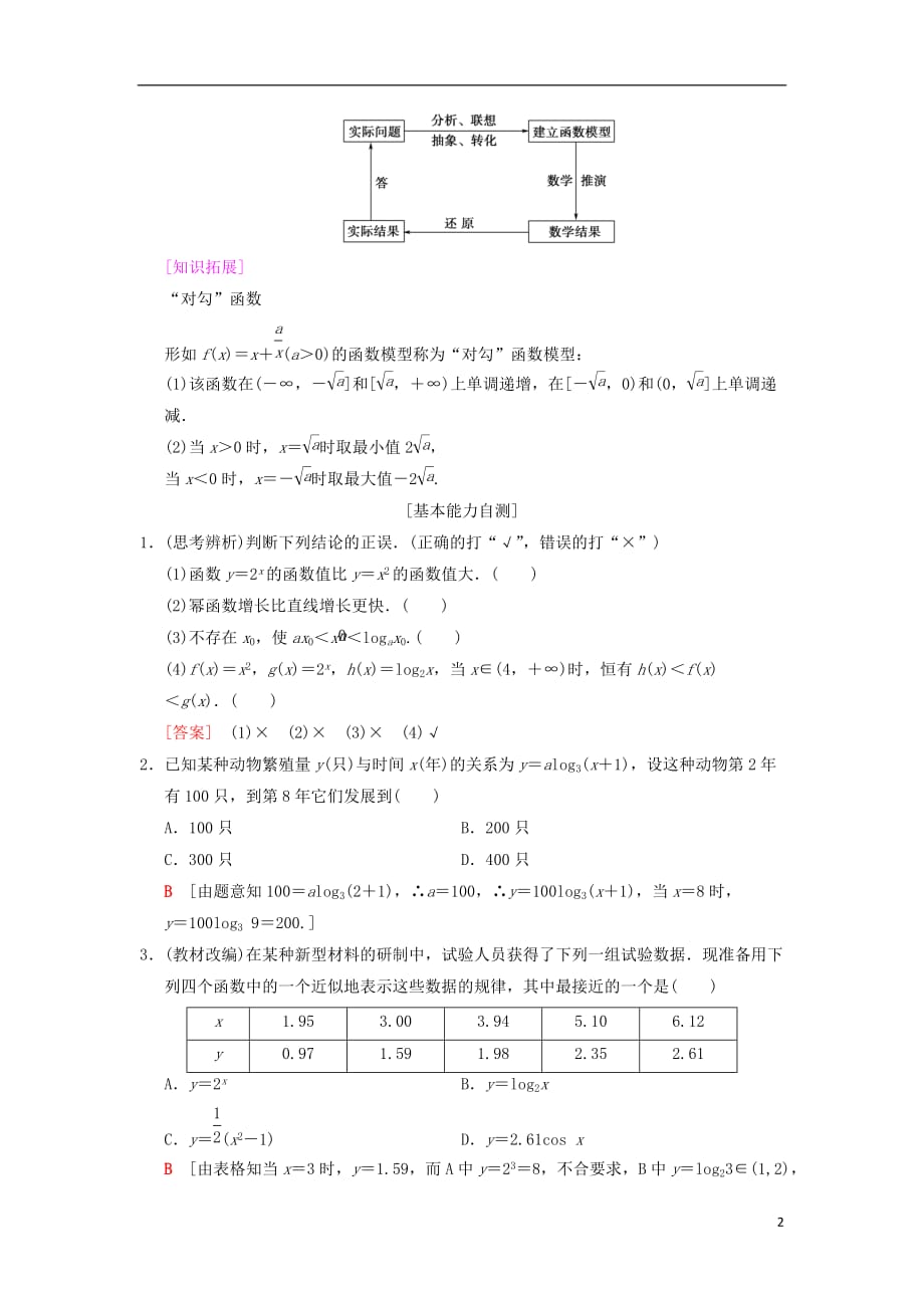 高考数学一轮复习第2章函数、导数及其应用第9节实际问题的函数建模学案文北师大版_第2页