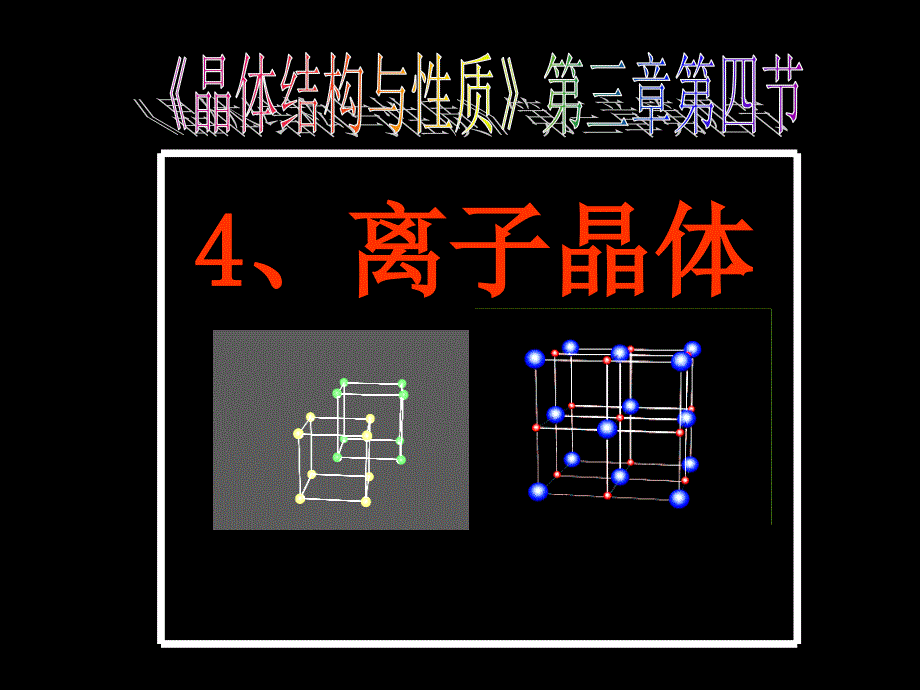 新课标人教版化学选修三第三章离子晶体_第1页