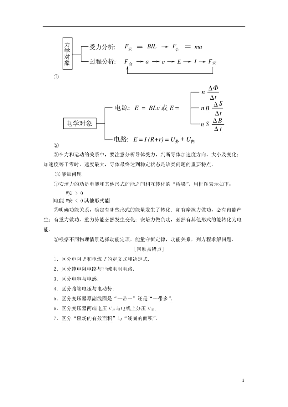 高考物理二轮复习考前第5天电路与电磁感应学案_第3页