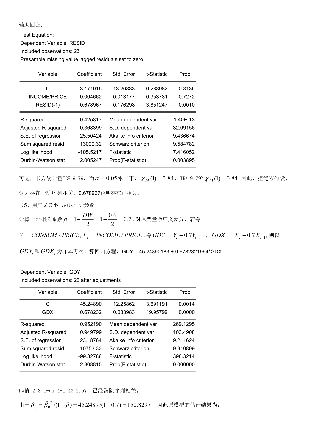 大连海事大学计量经济学Eviews实验课讲义_5序列相关与异方差_上机课_第2页