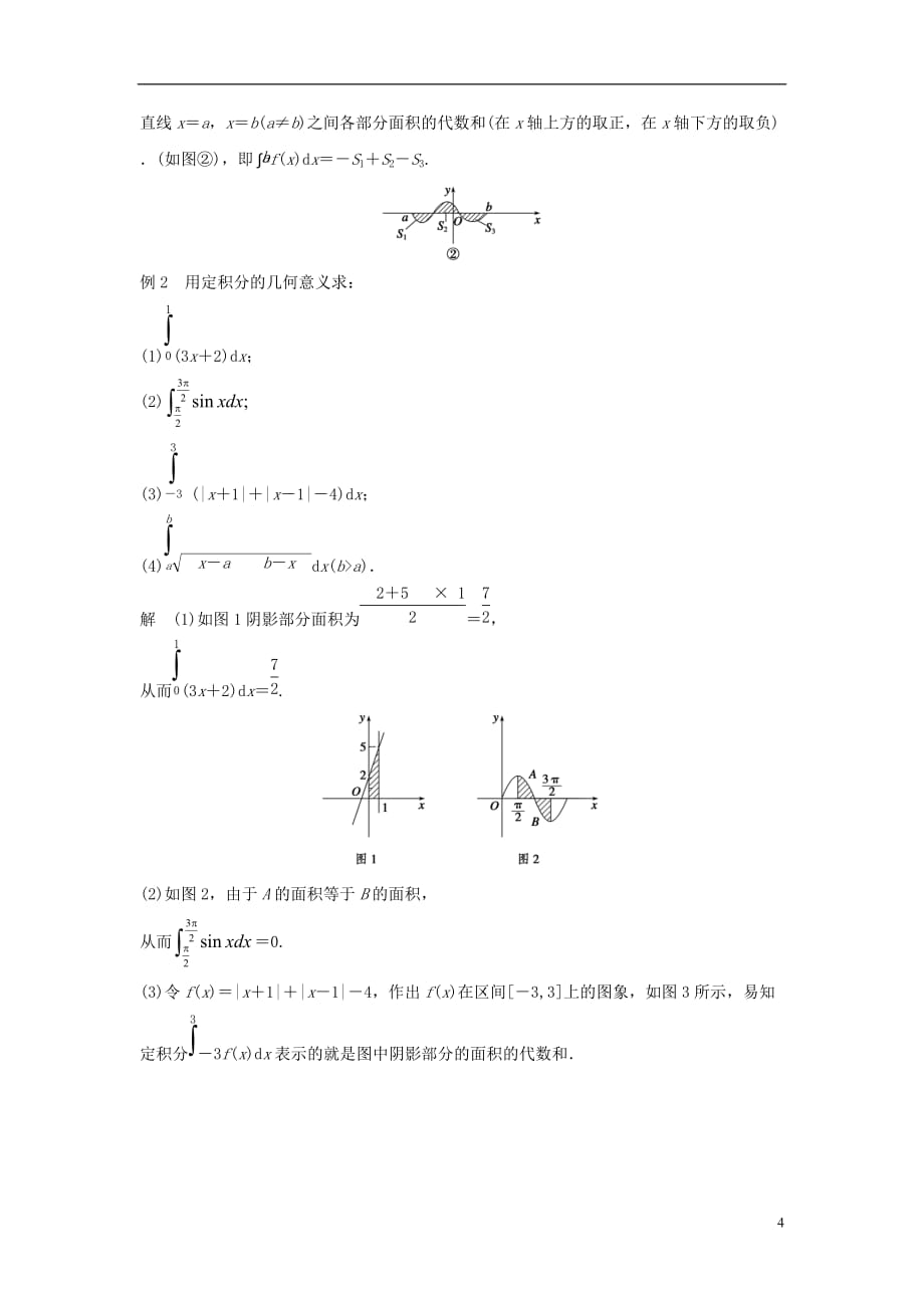 高中数学第一章导数及其应用1.4.1曲边梯形面积与定积分（二）学案新人教B选修2-2_第4页