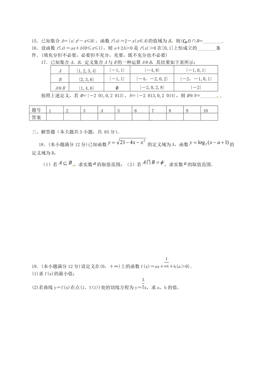 湖北省学2020届高三数学一轮复习 周测（6）（通用）_第2页