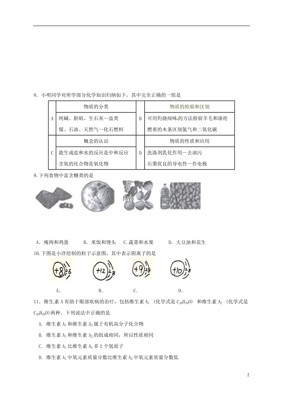 江苏省无锡市华士片2017届九年级化学5月模拟试题.doc_第2页