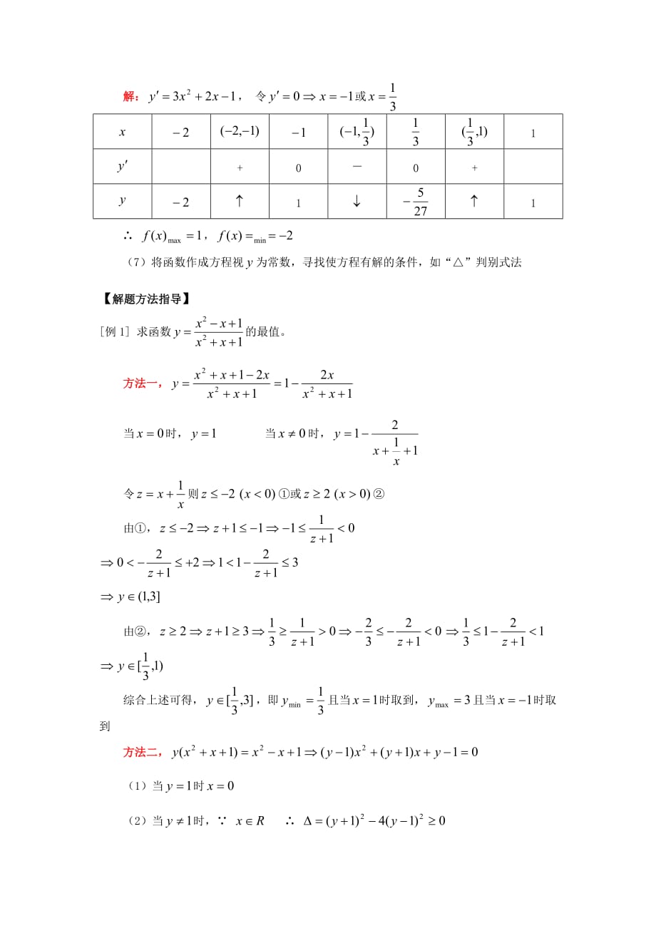 高三数学函数的最值及其在实际中的应用知识精讲（通用）_第3页