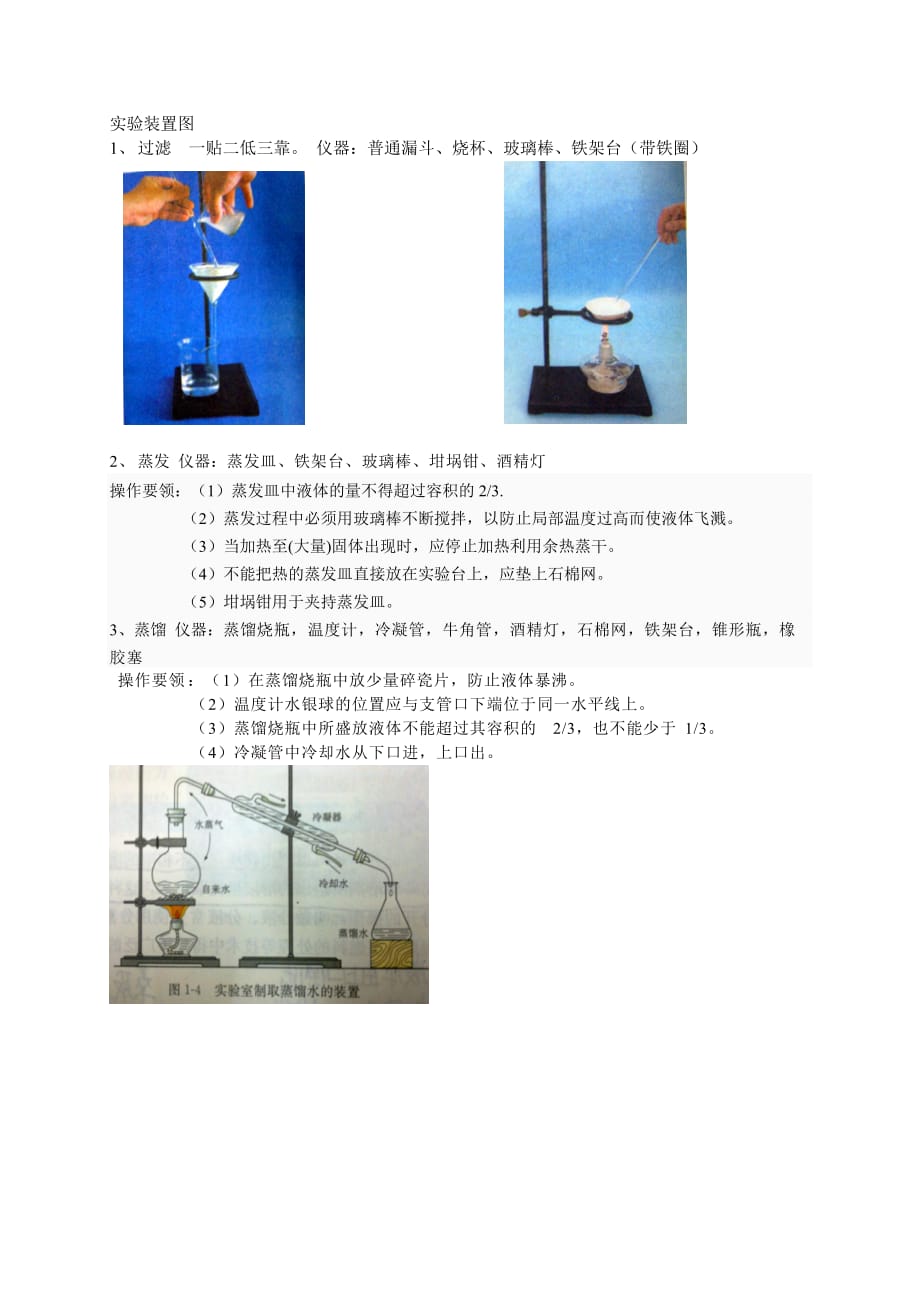 最新高中化学书本中的实验装置图_第1页