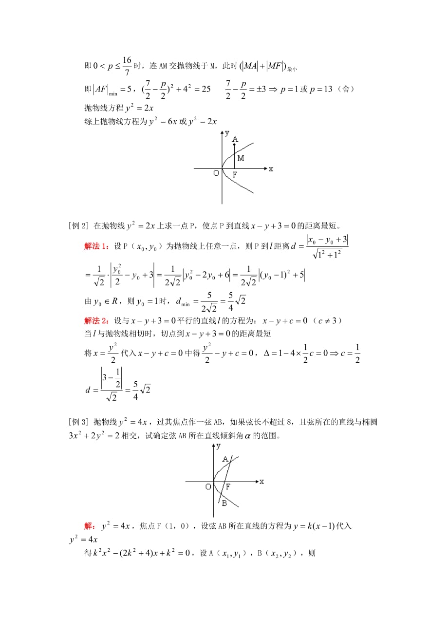 高三数学抛物线复习（一）人教版（文）知识精讲（通用）_第2页